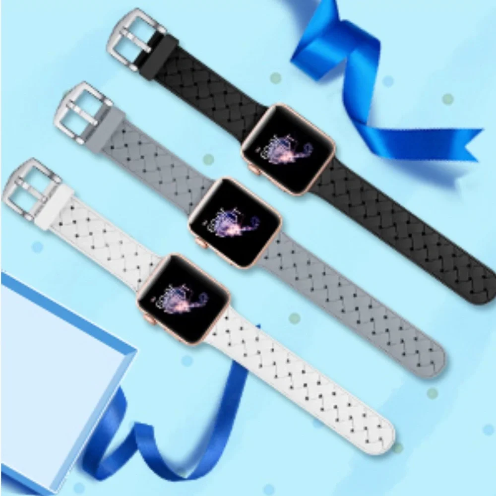 Apple Watch Silicone Bands 42mm 44mm White, Pink, Purple, Red, Gray, & Black